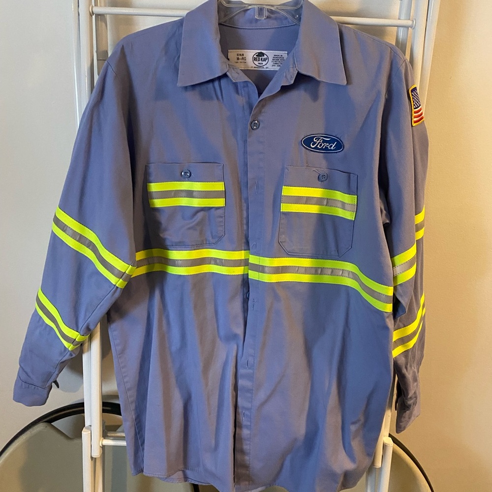 Ford Hi-Vis Long Sleeve Collared Work Shirt || Size - Medium